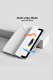 Galaxy Tab S8 Plus Uyumlu Kalem Bölmeli Standlı Fuchsia Trifolding Tablet Kılıfı