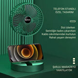 Coofbe Teleskopic 1200Mah Şarjlı 3 Hız Modlu Masaüstü Vantilatör Fan Ev Ofis Masaüstü Vantilatör Fan