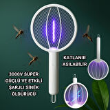 Coofbe Katlanabilir Şarjlı 12000maH 300V 5 Katmanlı Uv Işıklı Elektrikli Sivrisinek Öldürücü Raket Sinek Öldürücü Sineksavar