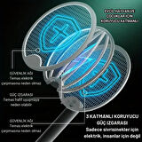 Coofbe Katlanabilir Şarjlı 12000maH 300V 5 Katmanlı Uv Işıklı Elektrikli Sivrisinek Öldürücü Raket Sinek Öldürücü Sineksavar