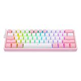 REDRAGON K617-RGB WP FIZZ %60 Q Türkçe Kablolu Mekanik Klavye Beyaz Pembe