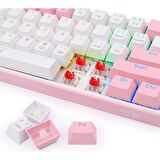 REDRAGON K617-RGB WP FIZZ %60 Q Türkçe Kablolu Mekanik Klavye Beyaz Pembe