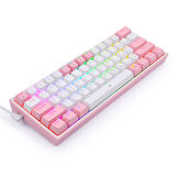 Redragon K617 Fizz RGB Red Switch Kablolu White/Pink Compact Gaming (Oyuncu) Klavye