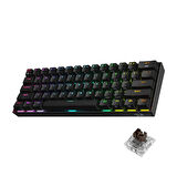 Redragon K530 PRO Draconic Türkçe Q 60% Kompakt Kablosuz - Bluetooth 2.4G Brown Switch Mekanik Siyah Klavye
