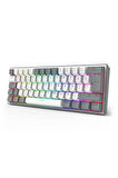 Redragon K616 Fizz PRO RGB Red Switch 2.4GHz Kablosuz Türkçe Mekanik Oyuncu Klavyesi Beyaz, Gri