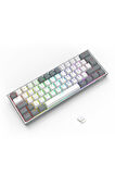 Redragon K616 Fizz PRO RGB Red Switch 2.4GHz Kablosuz Türkçe Mekanik Oyuncu Klavyesi Beyaz, Gri