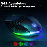 İNPHİC W1 Sessiz Tıklama Özellikli Ergonomik Kablolu Oyun Mouse Fare 1200/7200DPI
