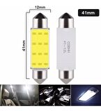 10 Adet Sofit Led Aydınlatma Tavan Plaka Oto İç Aydınlatma Süper Güçlü Beyaz Işık 41mm