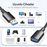 Coofbe Jasoz 1mt USB Uzatma Kablosu Dişi Erkek Uzatma Kablosu USB3.0 Male TO USB3.0 Veri Aktarım Kablosu