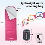 KingCamp Oasis 250 Ultralight Uyku Tulumu RoseRed Sol F.