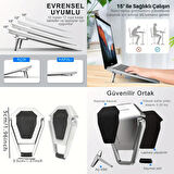 Coofbe Yapışkanlı 2 Adet Metal Laptop Standı Notebook Yükseltici Stand Masaüstü Laptop Tutucu Stand
