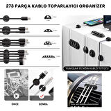 Coofbe Profesyonel 273 Parça Kablo Organizatör Masa Kablo Tutucu Kablo Sarıcı Kablo Tutucu Koruyucu 