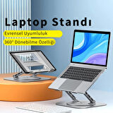 Coofbe Yükseklik Ayarlı 360 Döner Alüminyum Laptop Standı Laptop Sehpası Açı Yükseklik Ayarlı Kaymaz Padli