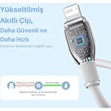 Baseus Şarj Akım Korumalı Ultra Hızlı 1.2Mt 2.4A İphone Şarj Kablosu İphone 11 12 13 14 Pro Max Şarj Kablo