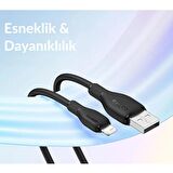 Baseus Şarj Akım Korumalı Ultra Hızlı 1.2Mt 2.4A İphone Şarj Kablosu İphone 11 12 13 14 Pro Max Şarj Kablo