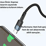 Essager Örgü Kablo 3 Metre PD 60W Type C to Type C Şarj Kablosu 480Mbps Veri Aktarım Şarj Akım Korumalı