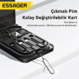 Essager 6in1 60W Type-C To Usb Lightning  Dönüştürücü Şarj Kablosu Seyahat Şarj Seti Sim Kart Aparatı