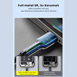 Coofbe Super Şarj 5A 66W Type-C Şarj Kablosu Kısa Type-C Powerbank Şarj Kablosu Örgü Kopmaz Kablo
