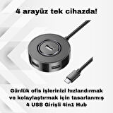 Coofbe Jasoz 1.5 Metre 4in1 Type-C To Usb Çoğaltıcı Hub Type-C to 4x USB3.0 Mouse Yazıcı Klavye Okuyucu  