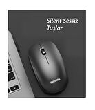 Philips SPK7315 M315 Kablosuz Mouse Sessiz 1200 Dpi Siyah 