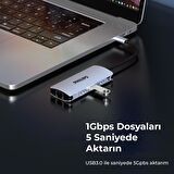 Philips Type-C to USB 3.0 Çoklayıcı ve RJ45 100Mbps Ethernet Dönüştürücü