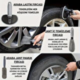 Coofbe 6 Parça Profesyonel Mikrofiber Araç Oto Yıkama Seti Yıkama Eldiveni Jant Lastik Fırçası Toz Fırçası