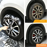 Coofbe 6 Parça Profesyonel Mikrofiber Araç Oto Yıkama Seti Yıkama Eldiveni Jant Lastik Fırçası Toz Fırçası