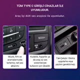 Coofbe 1metre Type-c  Aux Kablosu Type-c To 3.5 mm Audio Aux DAC Çipli Hi-fi Araç Hoparlör Kulaklık