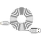 Pineng iPhone Lightning 1 Metre Örgülü Gümüş Kablo PN-305