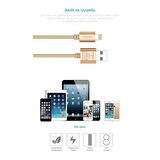 Pineng iPhone Lightning 1 Metre Örgülü Gümüş Kablo PN-305