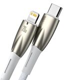 Baseus Led Işıklı Yıldırım Şarj 20W 1Mt İphone Şarj Kablosu Type-C To İphone 14 14 Pro Max Şarj Kablo
