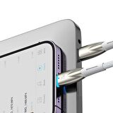Baseus Led Işıklı Yıldırım Şarj 20W 1Mt İphone Şarj Kablosu Type-C To İphone 14 14 Pro Max Şarj Kablo