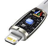 Baseus Led Işıklı Yıldırım Şarj 20W 1Mt İphone Şarj Kablosu Type-C To İphone 14 14 Pro Max Şarj Kablo