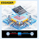 Essager 6A 120W 1MT USB to Type C Şarj Kablosu 480Mbps Şarj Akım Korumalı Süper Flash Şarj Kopmaz Kablo