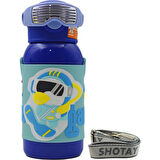 Shotay ST-8812 600ml Askılı Pipetli Mavi Çift Kapak Çelik Matara
