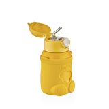 Shotay ST-8816 480ml Askılı Silikon Kılıflı Pipetli Sarı Çelik Matara