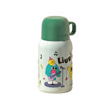 Shotay ST-8817 480ml Askılı Silikon Kılıflı Pipetli Desenli Yeşil Çelik Matara