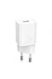 Baseus Apple iPhone 11 / 12 / 13 / Pro / Pro Max / Mini / 14 / 14 Plus / 14 Pro / 14 Pro Max Tüm Serilerle Uyumlu 20W Hızlı Şarj Adaptörü + Type-C To Lightning 1m Şarj Kablosu