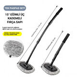 Coofbe 3 Kademe Geniş Ağız Teleskopik Mikrofiber Araç Yıkama Fırçası Kuru Islak Oto Yıkama Fırçası