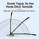 Coofbe 3 Kademe Geniş Ağız Teleskopik Mikrofiber Araç Yıkama Fırçası Kuru Islak Oto Yıkama Fırçası