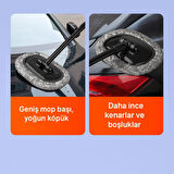 Coofbe 3 Kademe Geniş Ağız Teleskopik Mikrofiber Araç Yıkama Fırçası Kuru Islak Oto Yıkama Fırçası