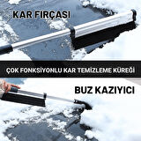 Coofbe 65CM Teleskopic 2in1 Araç Kar Fırçası Oto Ön Cam Buz Kazıyıcı Araç  Kar Fırçası Ve Buz Kazıyıcı