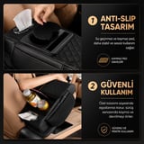 Coofbe Premıum 4in1 Araç Kol Dayama Araç Bardaklık Peçetelik 2 Yan Cüzdanlı Araç İçi Organizer Kol Dayama