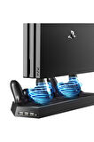Ps4 Fat-ps4 Slim-ps4 Pro Joystick Kol Şarjlı Multifonksiyonel Fanlı Dikey Stand