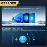 Essager Bluetooth Vers.5.3 USB Bluetooth Adaptör USB Bluetooth 5.3 Wireless Adaptör Tak Çalıştır