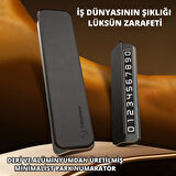 Coofbe Deri Kapaklı Gizlenebilir Alüminyum Araç Park Telefon Numaratörü Geçici Park Numaratör Plakalık