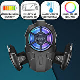 Coofbe Profesyonel Turbo Fan 4000Mah 6000RPM 2İN1 Ayarlanabilir Tetik Telefon Soğutucu Radyatör 3 Kademeli