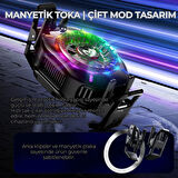 Coofbe Gösteregeli 5000 RPM Turbo Fan Işıklı Klipsli Buz Etkili Telefon Soğutucu Radyatör Tüm Telefonlara Uyumlu