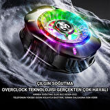 Coofbe Gösteregeli 5000 RPM Turbo Fan Işıklı Klipsli Buz Etkili Telefon Soğutucu Radyatör Tüm Telefonlara Uyumlu