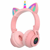 Coofbe Unicorn 94dB Güvenli Ses Kontrollü Yumuşak Kulak pedli Bluetooth Kulaklık Bluetooth Çocuk Kulaklığı 